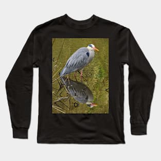 GREY HERON (Ardea cinerea) Long Sleeve T-Shirt